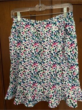 Women's Floral Skort - White with Pink & Navy Accents